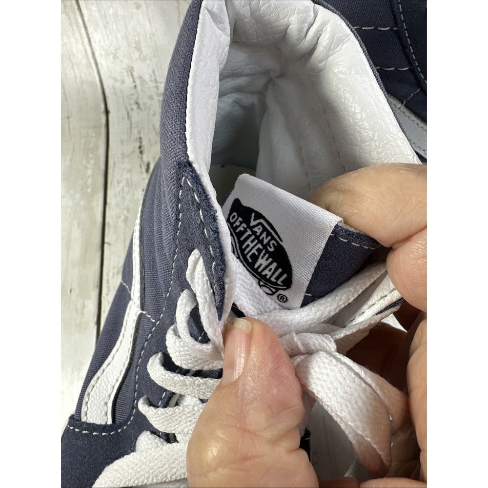 Vans‎ SK8 Hi High Top Skate Shoes  Blue Gray Suede Sneakers Womens 3.5 men's 5 - Picture 2 of 15